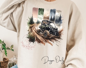 Watercolor UTV Racing PNG: Off Road Mudding Sublimation Design (Digital Download)