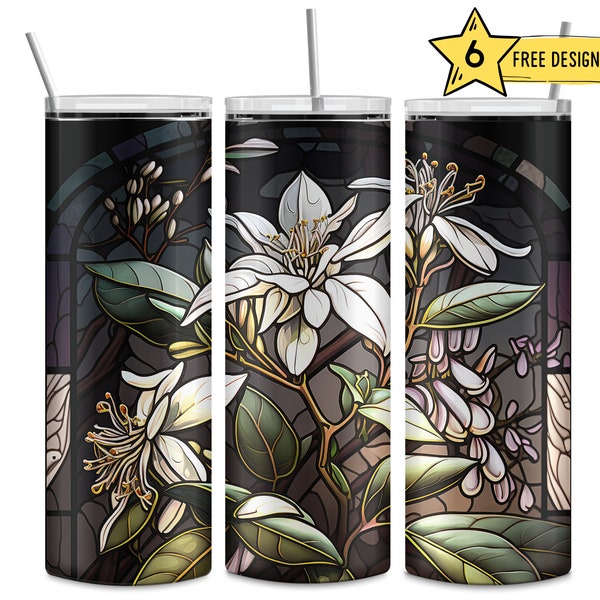 Honeysuckle Flower 20 Oz Skinny Sublimation Tumbler Wrap Digital Design PNG File Download