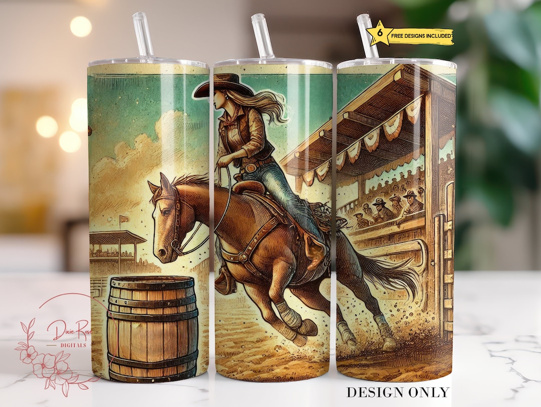 POFULL Barrel Racer Kosmetiktasche – 23,4 X 17,3 Cm, Aus 340 G Baumwollleinen, Mit Reißverschluss