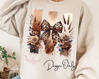 Leopard Print Bow PNG: Watercolor Coquette Sublimation Design (Digital Download)