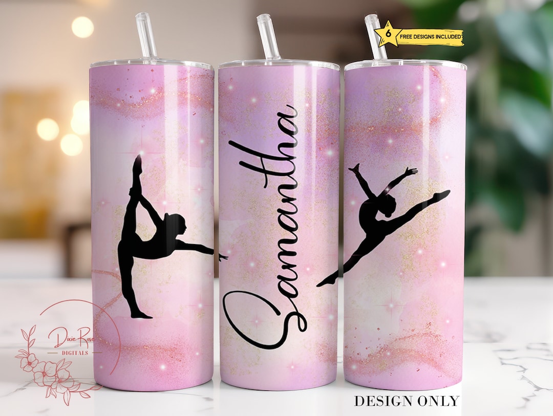 Gymnastics Tumbler Wrap, Personalized Gymnast 20 Oz Skinny Sublimation