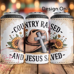 Country Christian Jesus Tumbler Wrap 4 in 1 Can Cooler PNG Design, Cowgirl Sublimation Tumbler PNG, Faith 4in1 Cooler Wrap Download