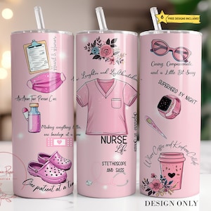 Nurse Life 20 Oz Tumbler Wrap: Sublimation Design (Digital Download)