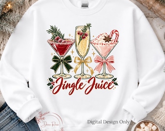 Christmas Cocktails PNG, Coquette Holiday Drink Sublimation Design, Festive Cocktail T-shirt PNG, Digital Download
