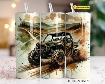 ATV Tumbler Wrap PNG: Mudding All Terrain Vehicle Design (Digital Download)