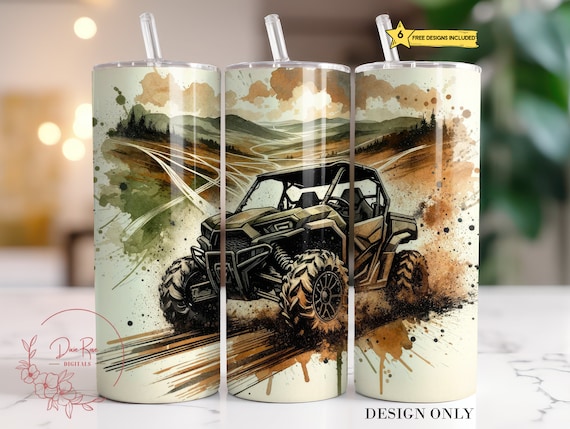 ATV Tumbler Wrap PNG: Mudding All Terrain Vehicle Design (Digital Download)