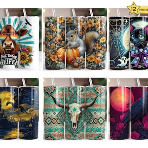 a collage of coffee mugs with animals on them