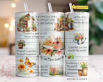 Gardener Affirmations Tumbler Wrap: 20 Oz Sublimation PNG (Digital Download)