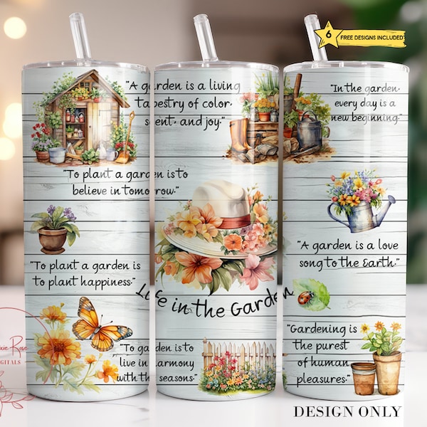 Gardener Gardening Tumbler Wrap, 20 Oz Gardener Sublimation Tumbler PNG Design, Gardener Affirmations Tumbler Design Digital File Download