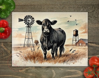 Cow Farmhouse Cutting Board PNG: Kitchen Sublimation PNG (Digital Download)