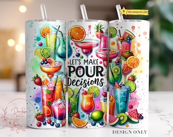 Envoltura para vaso de cóctel PNG: Diseño sarcástico de sublimación de alcohol (Descarga digital)