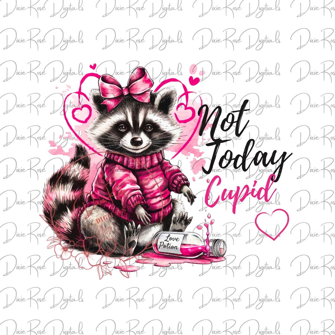 Cupid Raccoon Valentine Raccoon Cupid PNG Design, Valentine's Day PNG Files, Not ...