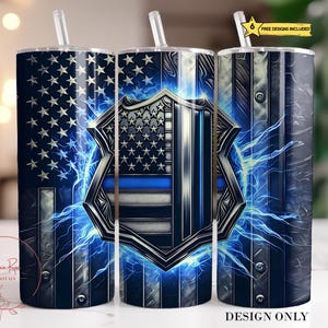 Thin Blue Line Tumbler Wrap PNG, Police 20 Oz Skinny Sublimation Tumbler png, Police Officer Flag Tumbler Design PNG Digital Download