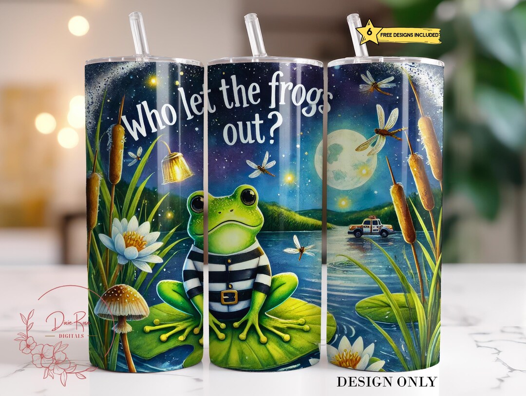 Frog Tumbler Wrap PNG: Funny 20 Oz Skinny Sublimation Sublimation ...