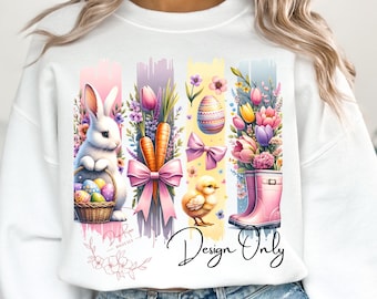 Easter Bunny Eggs PNG Design: Spring Sublimation Design (Digital Download)