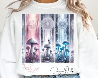 Whimsical Mushroom Fairy PNG: Cottagecore Forest Sublimation Design (Digital Download)