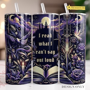 Dark Romance Book Tumbler Wrap PNG: Fantasy Sublimation Design (Digital Download)