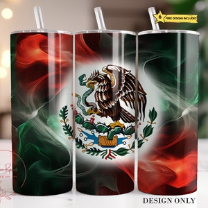 Emballage de gobelet mexicain, verre homme mexicain PNG, sublimation 20 Oz, verre drapeau mexicain PNG Design fichier numérique