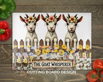 Boerderij geit snijplank png, sublimatieontwerp landbouwhuisdieren, digitale download