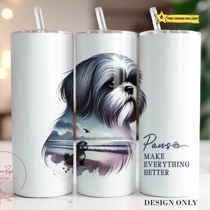 Embalagem para copo Shih Tzu: Design personalizado em memória de mãe de cachorro (download digital em PNG)