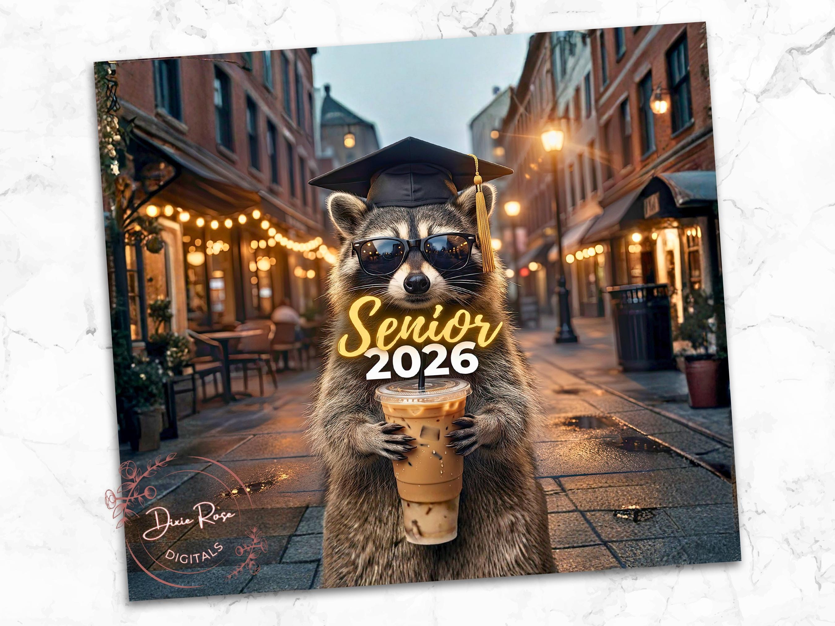 Senior Racoon Meme Raccoon Graduation PNG Tumbler Wrap, Senior Class of 2026 ...