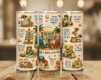 Beach Life png-bekeromslag, zomer zomer oceaan png-sublimatieontwerp, digitale download