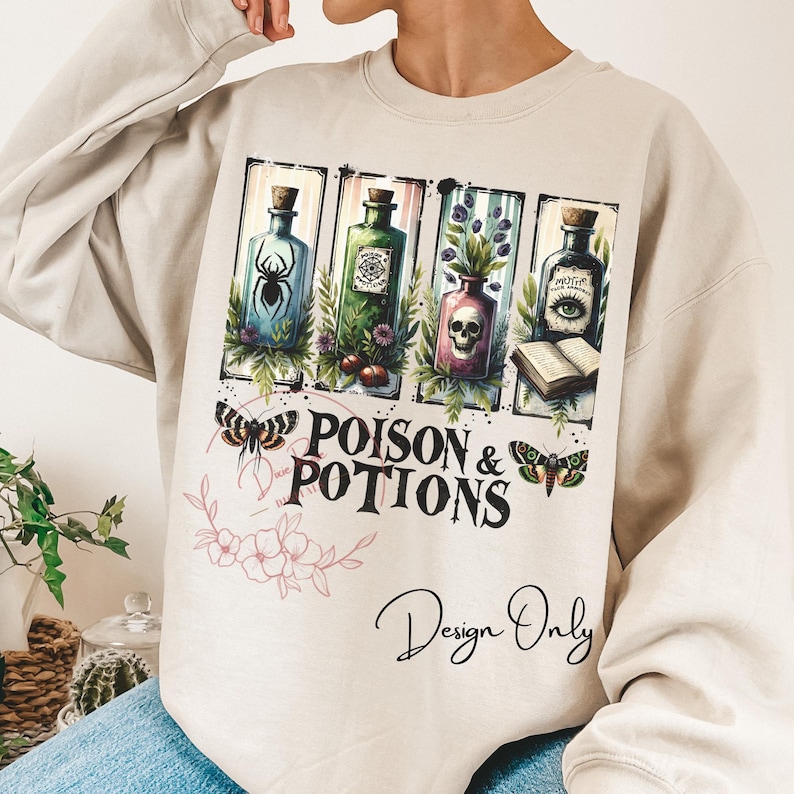 Vintage Potion Bottle PNG: Gothic Halloween Sublimation Design (digital ...