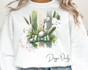 Golf Coquette Bow PNG: Golfing Brushstroke Sublimation Design (Digital Download)