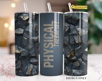 Envoltura para vaso de fisioterapeuta: Diseño de sublimación de 20 oz (descarga PNG)