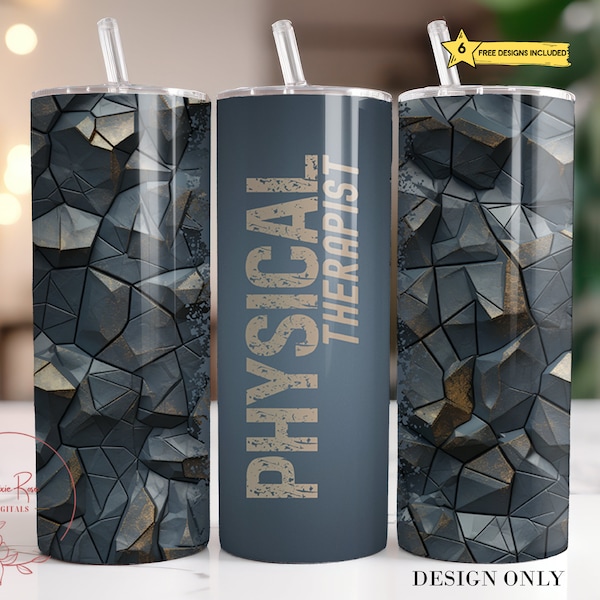 Physical Therapist Tumbler Wrap, Physical Therapy 20 Oz Sublimation Tumbler PNG Design, Physical Therapist Tumbler Design Download
