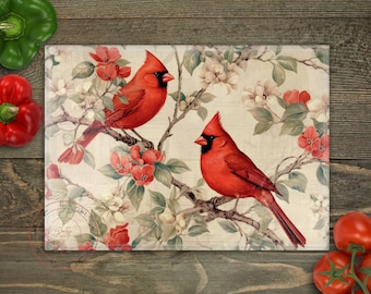 Christmas Cardinals Sublimation Cutting Board Design: Winter PNG (Digital Download)