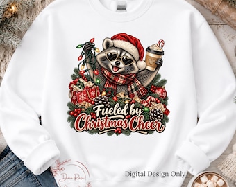 Christmas Raccoon PNG, Woodland Holiday Sublimation Design, Funny Raccoon PNG, Digital Download