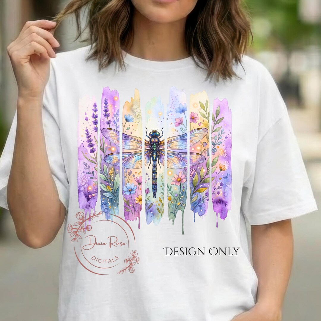 Floral Dragonfly PNG, Watercolor Wildflowers Brushstroke PNG ...
