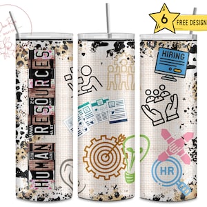Human Resources Tumbler Wrap: 20 Oz Skinny Sublimation Design (Digital Download)
