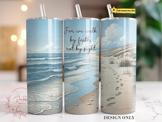 Faith Tumbler Wrap PNG: Christian Bible Verse Sublimation Design (Digital Download)