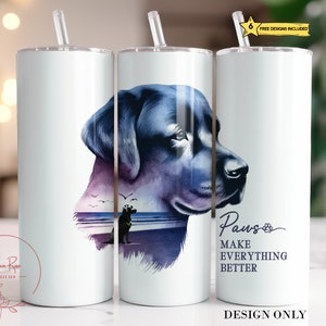 Labrador Mom 20 Oz Tumbler Wrap PNG: Dog Memorial Design (Digital Download)