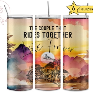 Motorrad paar 20 Oz Tumbler Wrap: Für immer Reiten Design (PNG Digital Download)
