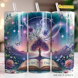Fantasy Book Tumbler Wrap: Magical Book Lover Design (PNG Download)