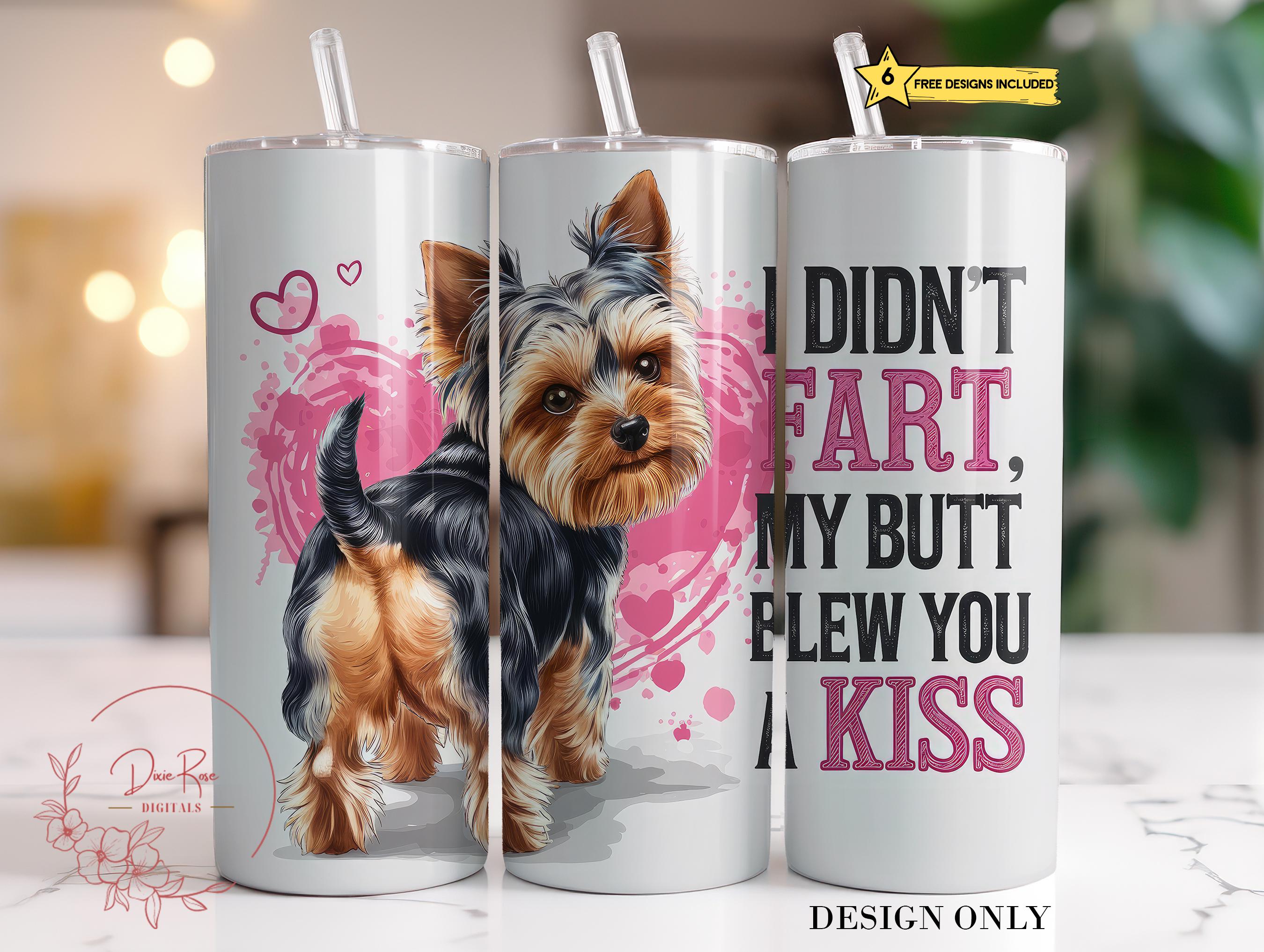Yorkshire Terrier Floral Tumbler | 20oz Stainless Steel Yorkshire Terrier #1 Pink Flowers Stainless Steel 20 oz Skinny Tumbler main image 1