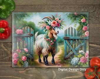 Country Goat-snijplank, png, grillig boerderijsublimatieontwerp (digitale download)