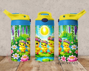 Vaso para niños con diseño de patos PNG, vaso para beber con forma de pato de 12 oz para niños, diseño de vaso de sublimación de 12 oz para niños PNG