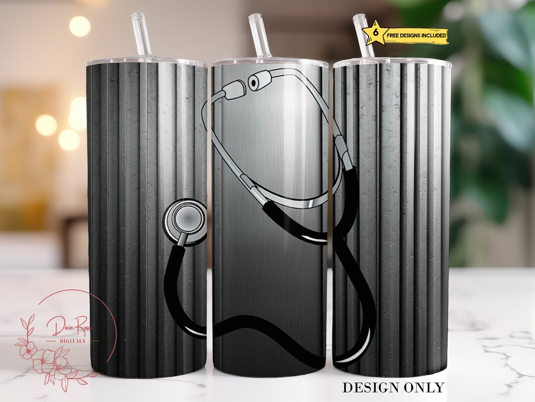 Stethoscope Tumbler Wrap, Personalize Nurse 20 Oz Sublimation Tumbler