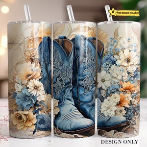 Cowgirl Boots Tumbler Wrap, Country Western 20 Oz Sublimation Tumbler ...