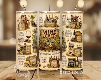 Wine Lover PNG-bekeromslag, alcoholdrank PNG-sublimatieontwerp, digitale download
