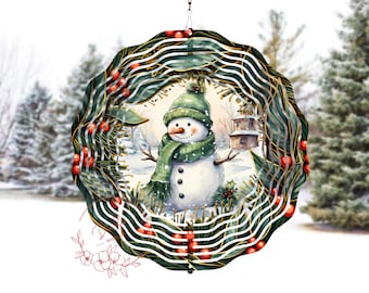 Snowman Wind Spinner PNG: Christmas Sublimation Design (Digital Download)