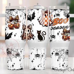 Halloween Ghost Tumbler Wrap PNG: Spooky Season 40 Oz Tumbler Sublimation Design (Digital Download)