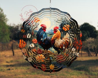 Rooster Wind Spinner PNG: Country Sublimation Design (Digital Download)
