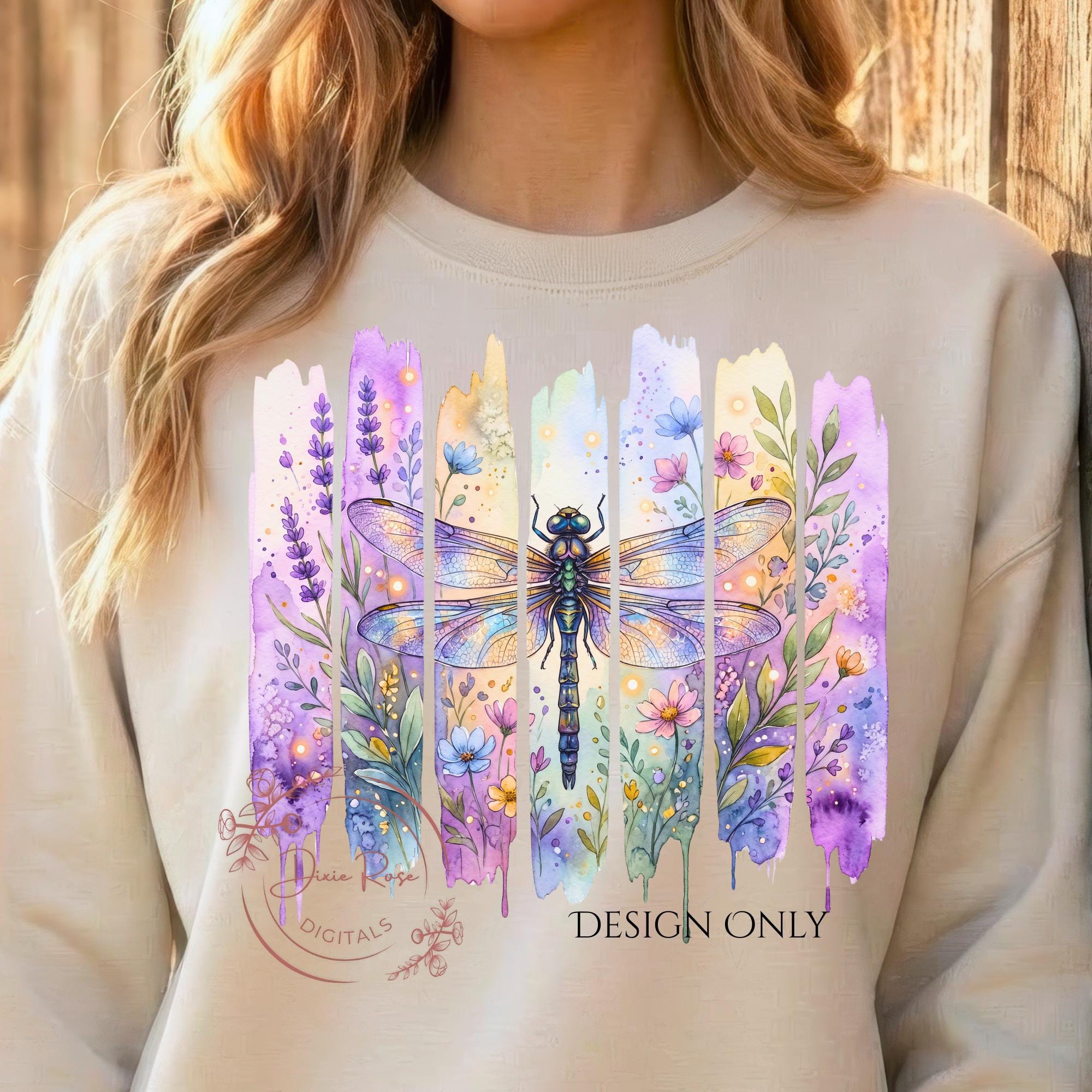Floral Dragonfly PNG, Watercolor Wildflowers Brushstroke PNG ...