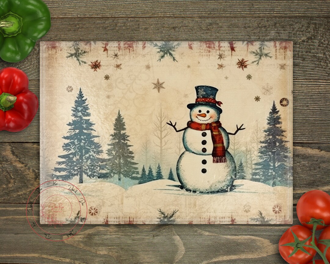 Snowman Cutting Board Design Download, Christmas Cutting Board PNG
