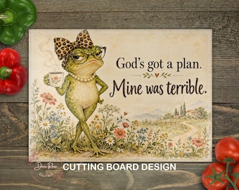 Faith Frog PNG Glass Cutting Board PNG, Christian Inspirational Kitchen Baking Sublimation Design, Digital Download